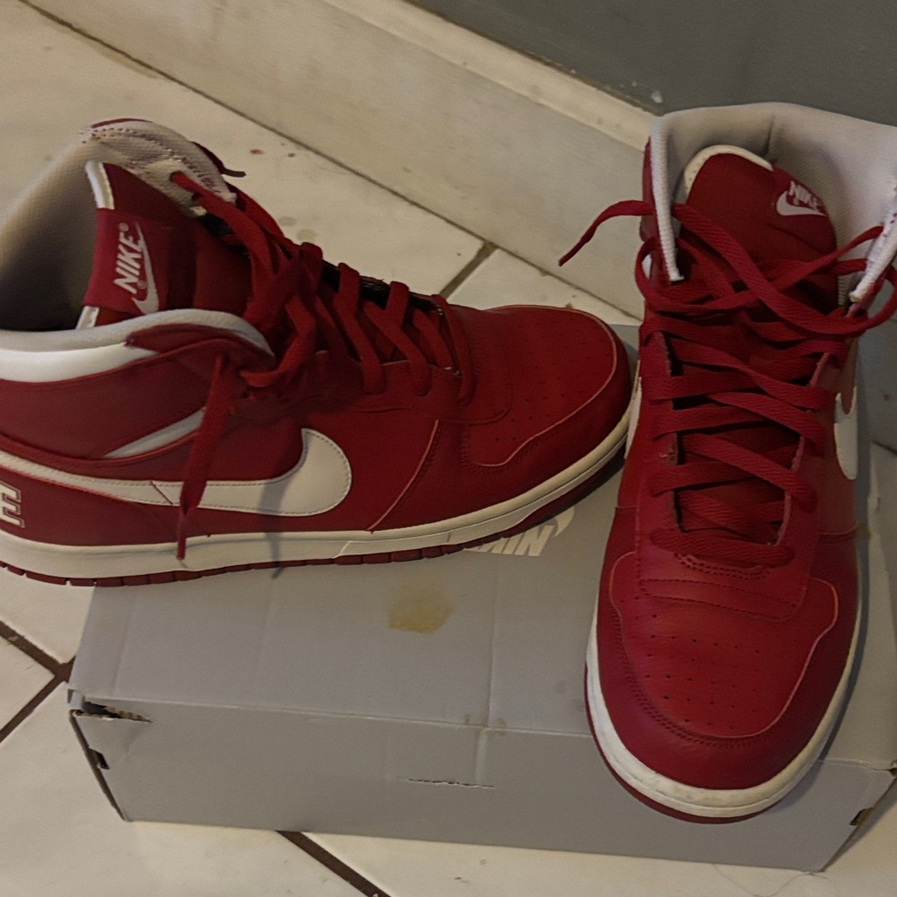 Nike Crimson and White High-Tops